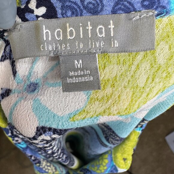 NWOT Habitat Womens Vintage Floral Print Flounce Shirt in Lake Size Medium - Picture 7 of 11